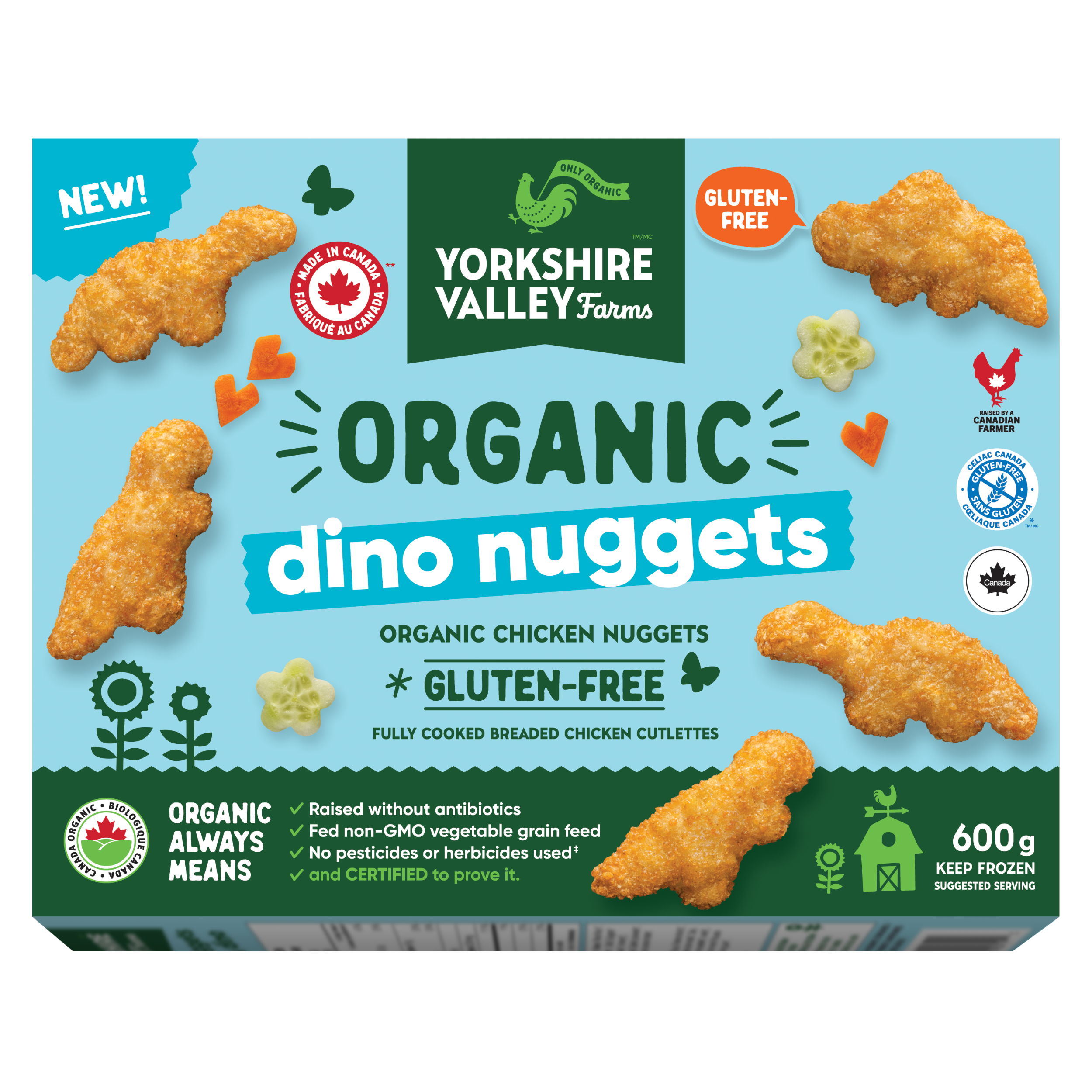 Organic Gluten-Free Dino Nuggets - Yorkshire Valley Farms