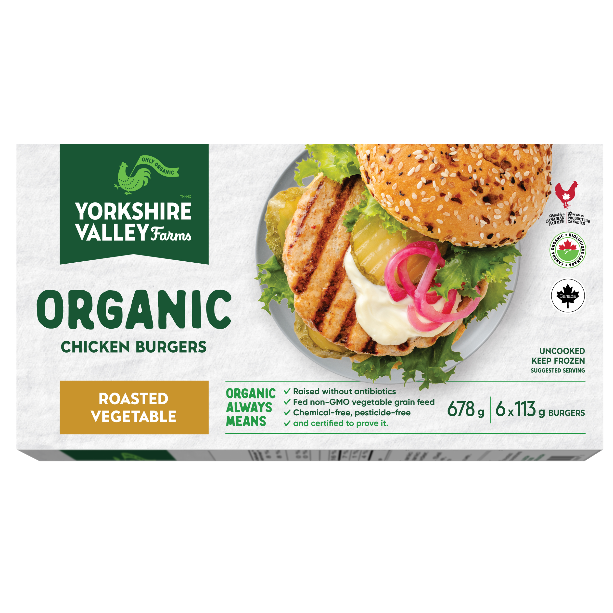 Organic Chicken Burgers - Roasted Vegetable
