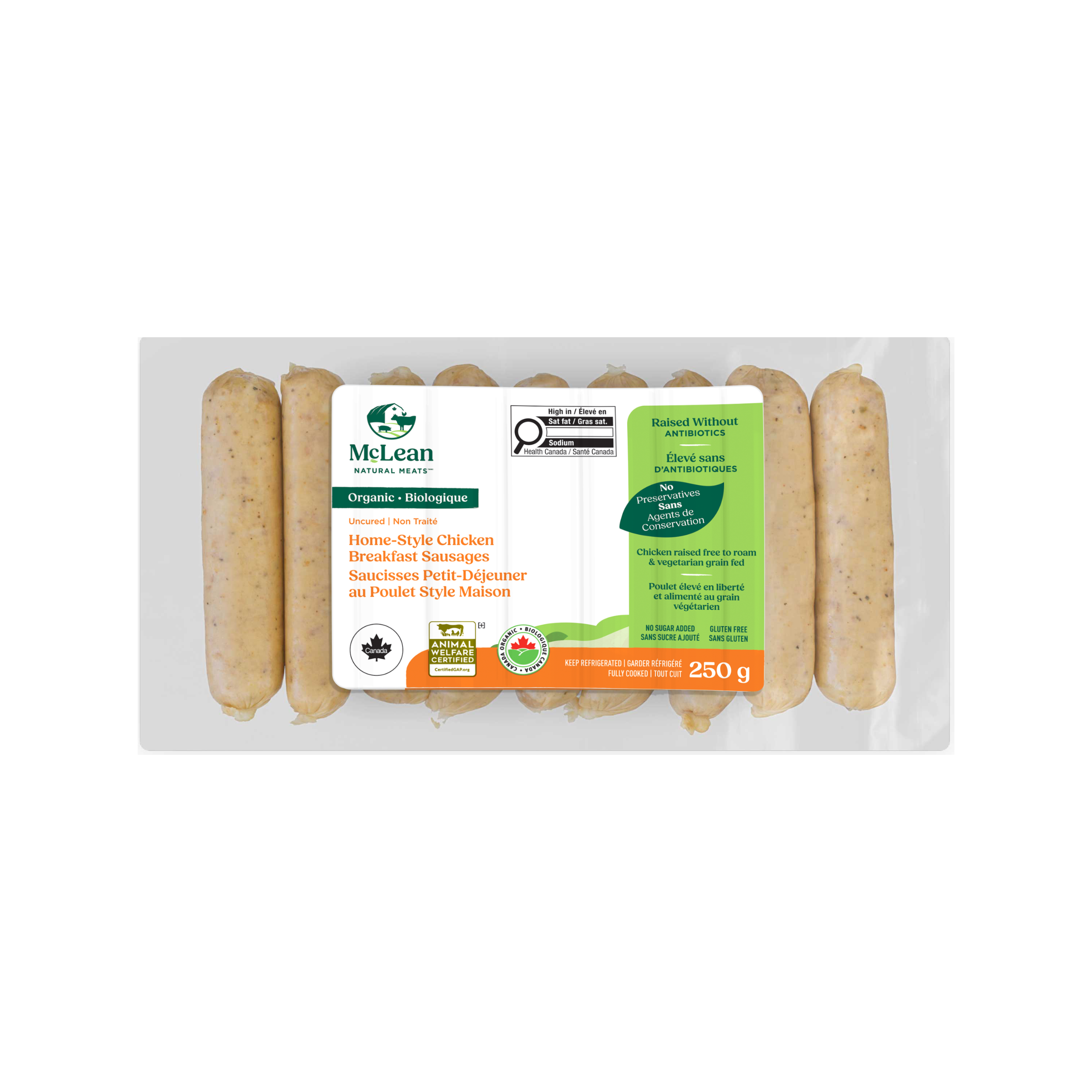 McLean Meats Organic Chicken Breakfast Sausage