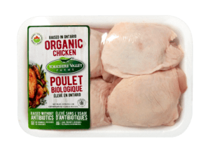 Organic Chicken Thighs, Bone In, Skin On