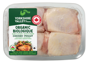 Organic Chicken Thighs, Bone In, Skin On
