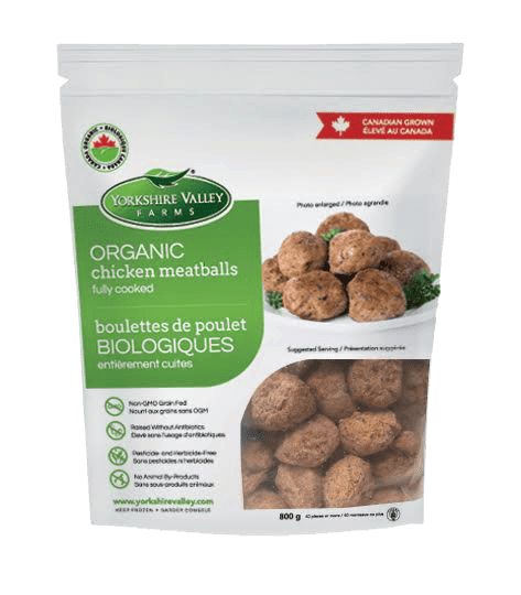 Organic Fully Cooked, Frozen Chicken Meatballs