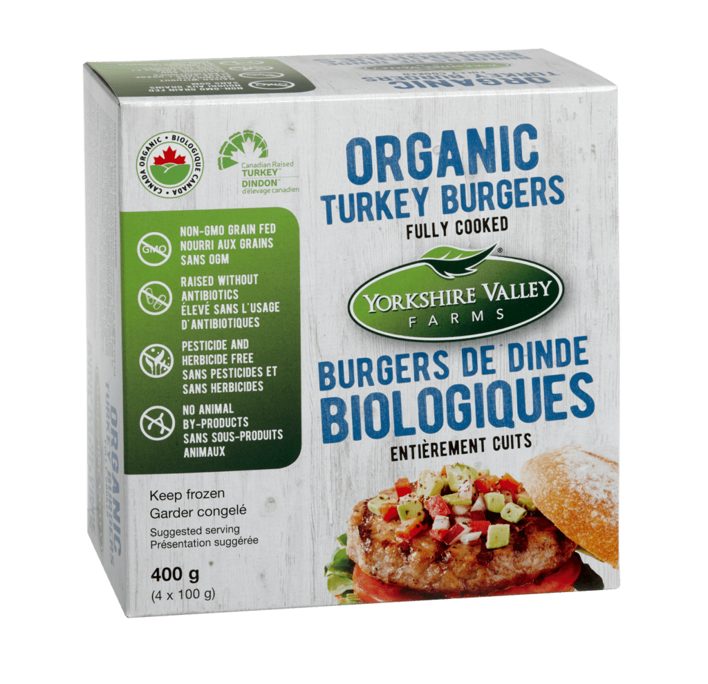 Organic, Fully Cooked Turkey Burgers<br />
<b>Deprecated</b>:  htmlspecialchars(): Passing null to parameter #1 ($string) of type string is deprecated in <b>/nas/content/live/yvfarms/wp-content/themes/yorkshirevalley/product-detail-page.php</b> on line <b>98</b><br />
