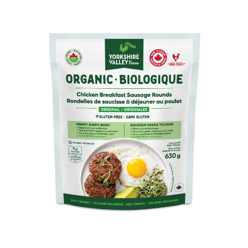Organic Chicken Breakfast Sausage Rounds<br />
<b>Deprecated</b>:  htmlspecialchars(): Passing null to parameter #1 ($string) of type string is deprecated in <b>/nas/content/live/yvfarms/wp-content/themes/yorkshirevalley/product-detail-page.php</b> on line <b>99</b><br />
